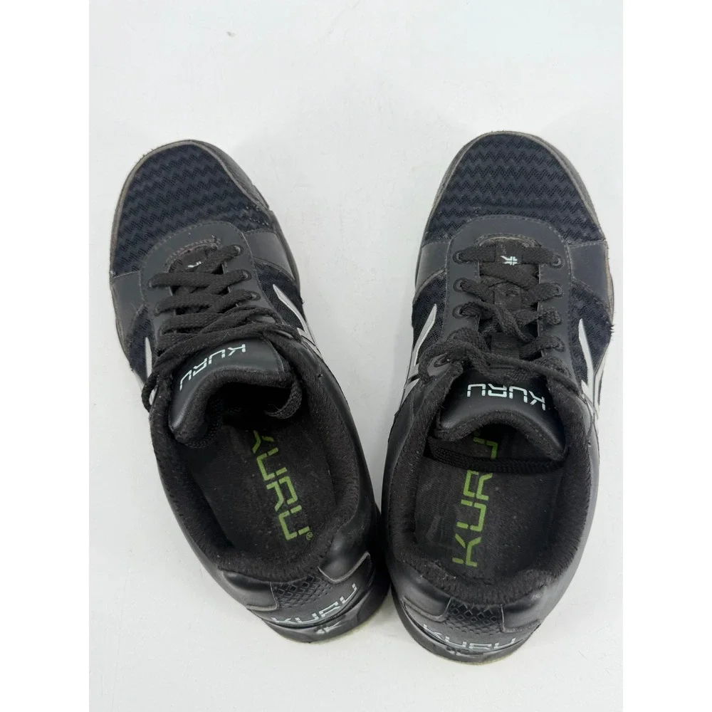 Kuru Quantum Sneakers Womens 8 Wide Black Silver Orthopedic Athletic Gorpcore